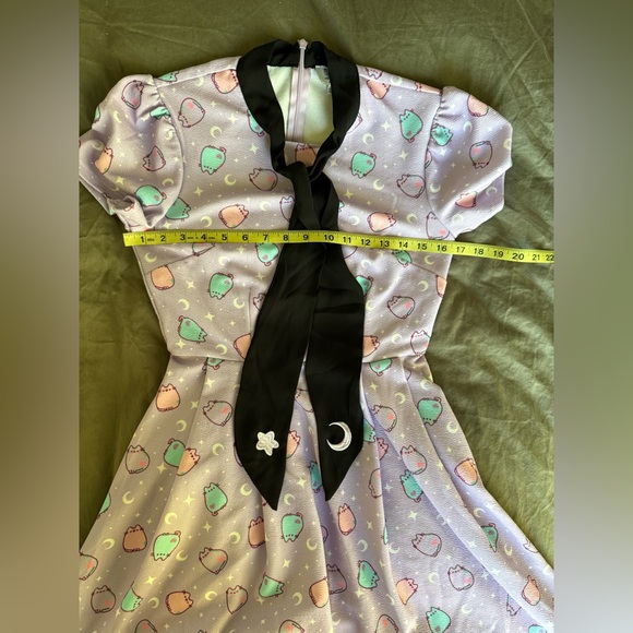 Pusheen x Unique Vintage Fit & Flare Dress Size S Lavender & Black Ultra Rare - Picture 4 of 5